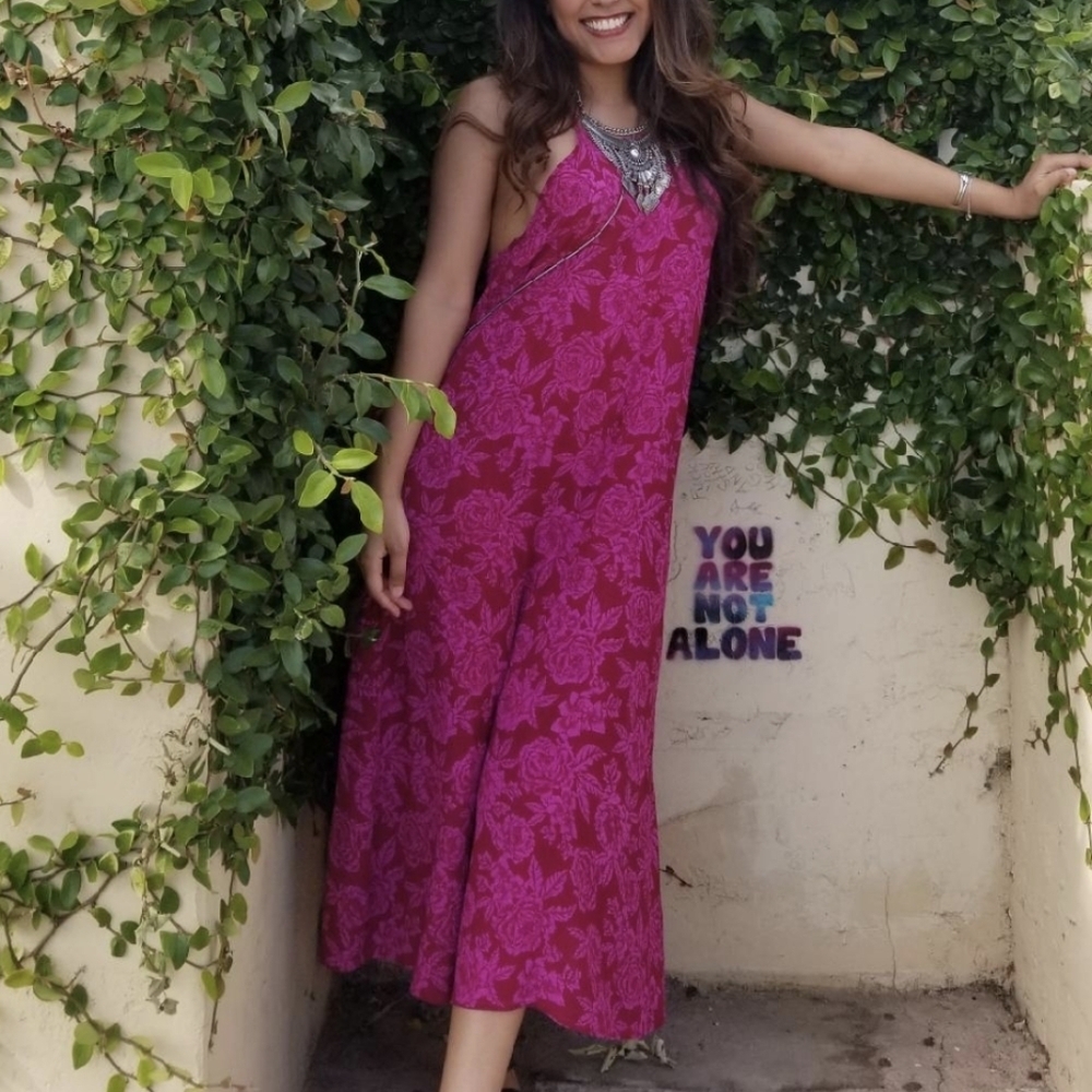 Billabong Dream to Dream Midi Dress Floral Pink Women's Small